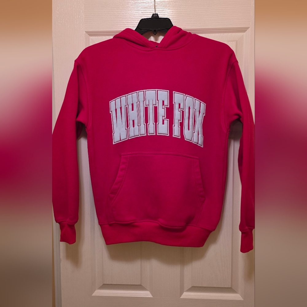 White Fox Red Hooded Sweatshirt